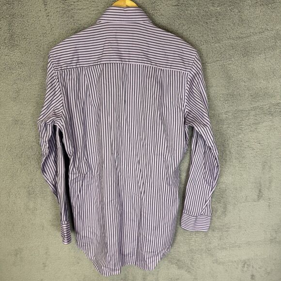 S David Donahue Shirt Men's‎ 15.5 32/33 Purple Long Sleeve Button Up Dress - Picture 8 of 9